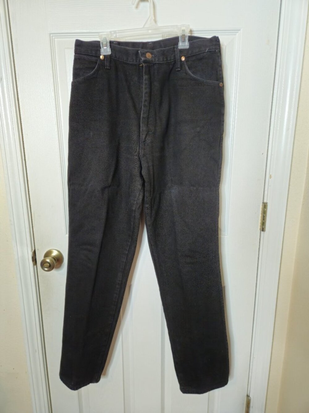 VINTAGE Wrangler Jeans Women 15/16 x 32 Black 12MWZWK USA 32x32 High Waist